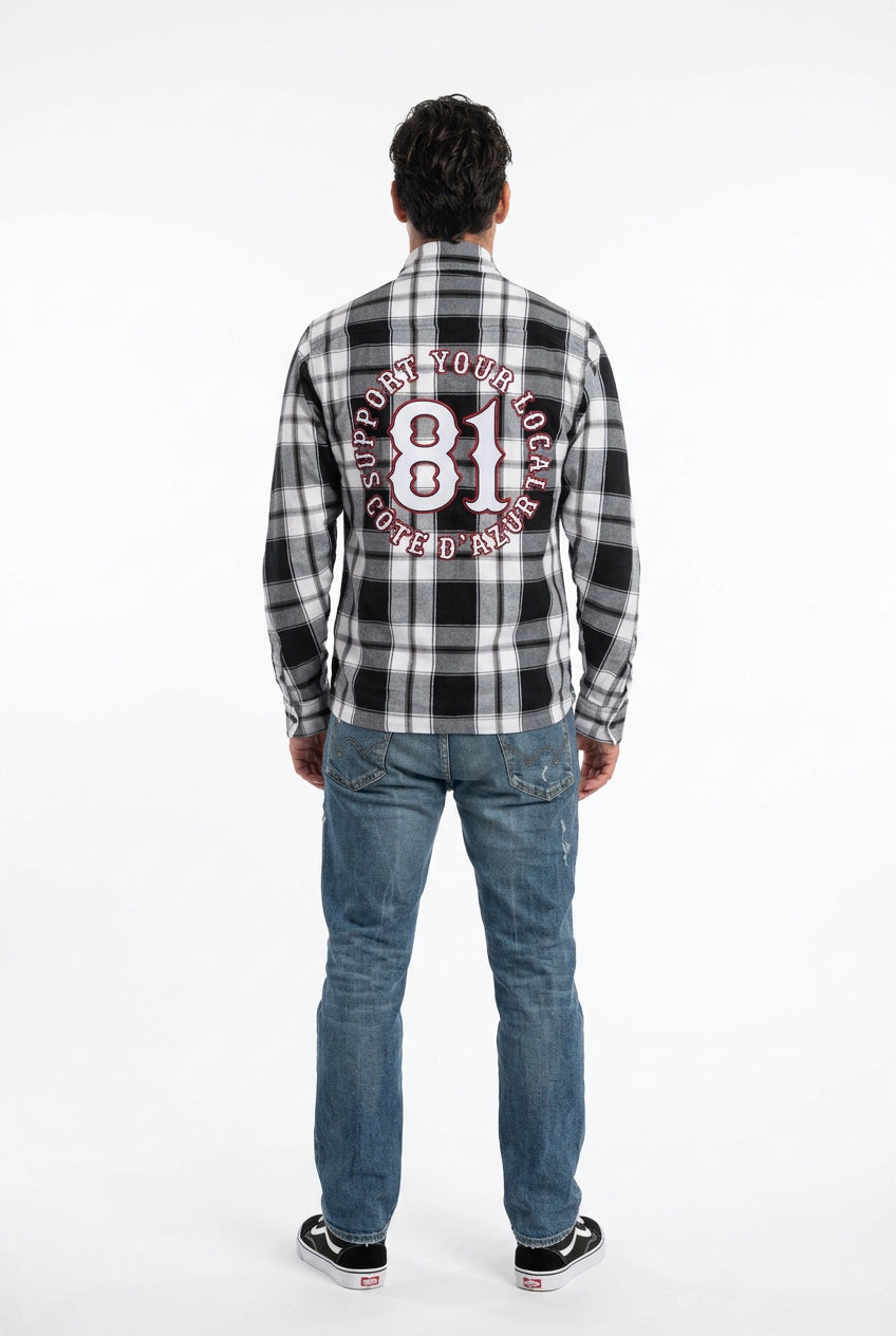 CHEMISE CARREAUX Brodée