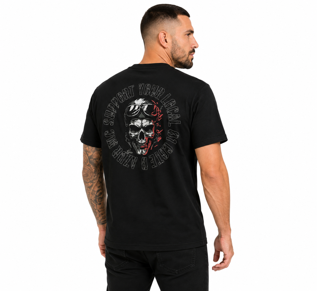 T-SHIRT SKULL Bleu-Blanc-Rouge