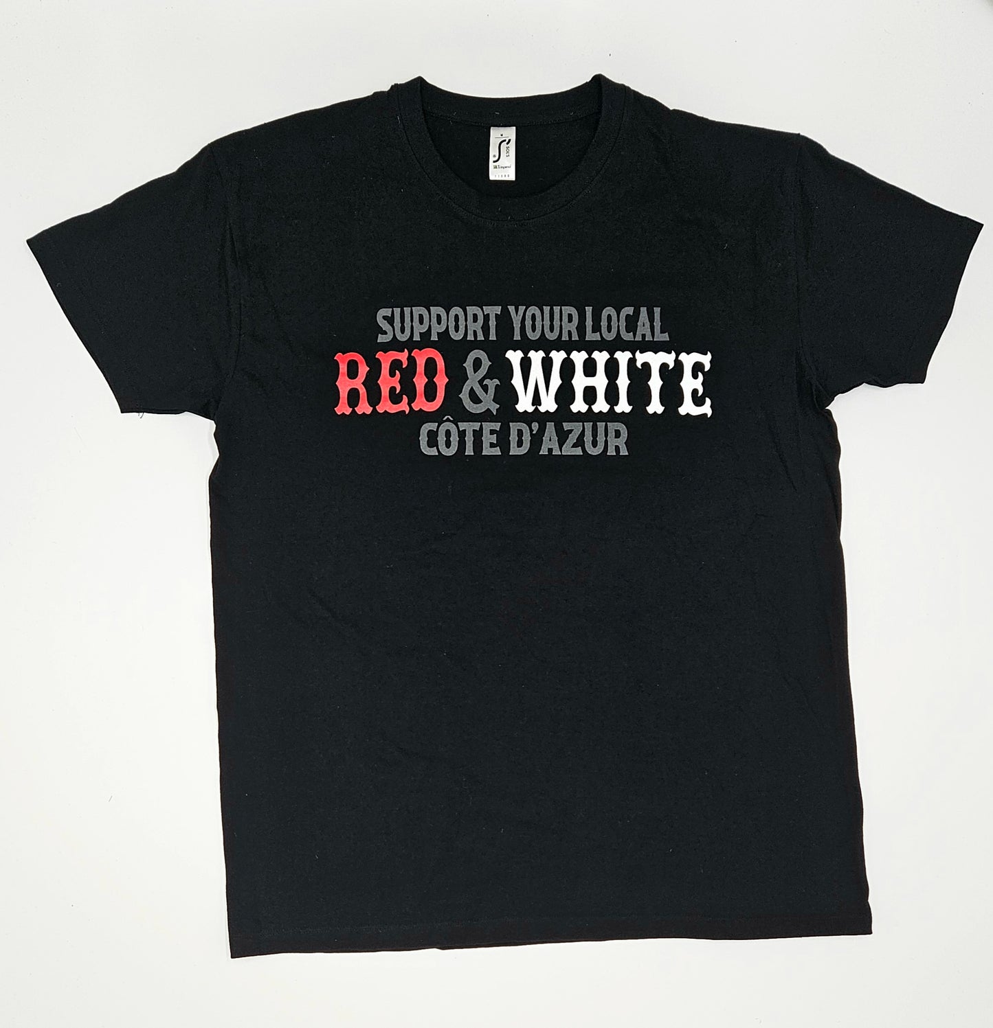 T-SHIRT RED & WHITE BLK