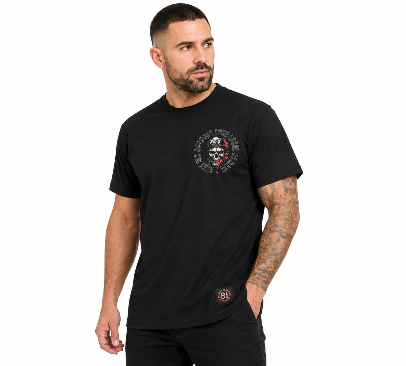 T-SHIRT SKULL Bleu-Blanc-Rouge